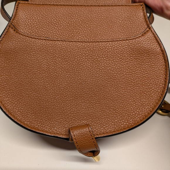 Chloe Marcie Small Tan Saddle Bag - Picture 5 of 12